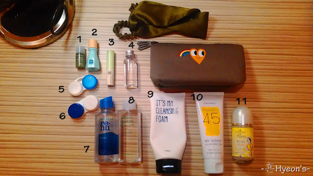 my skincare travel pouch