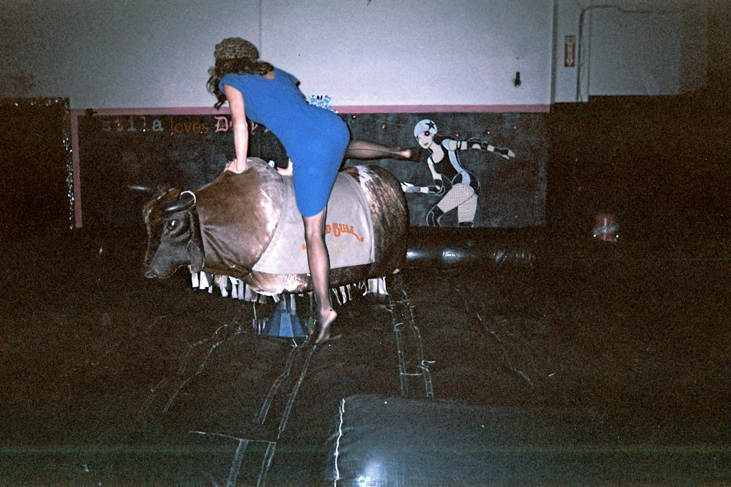 nakedcowgirl vintage: festively falling off a mechanical bull
