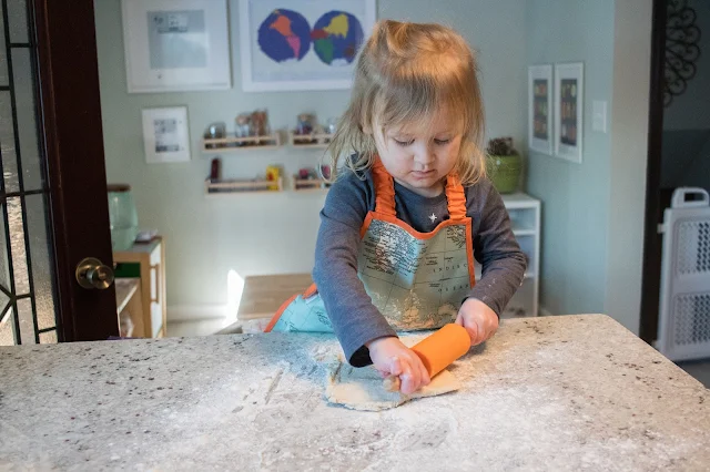 Cinnamon roll recipe for children - so easy that your 3-year-old can bake them. In a Montessori home, children can independently make this treat for themselves and their families.