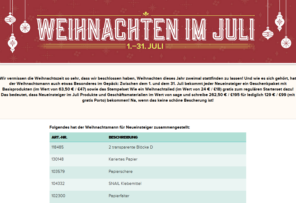 Marions Bastelstübchen Weihnachten im Juli!