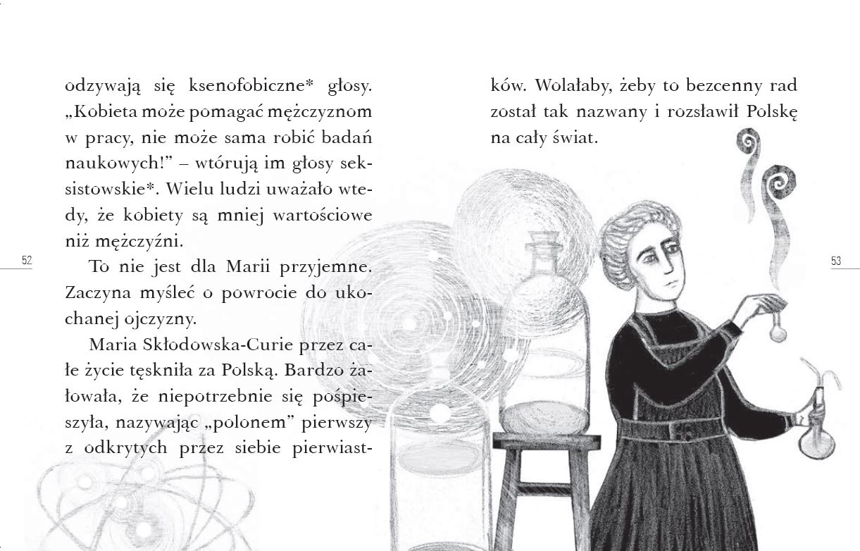 Maria Skłodowska curie Notatka Dla Dzieci polska ilustracja dla dzieci: Zapowiedź - Droga do Nobla. Historia