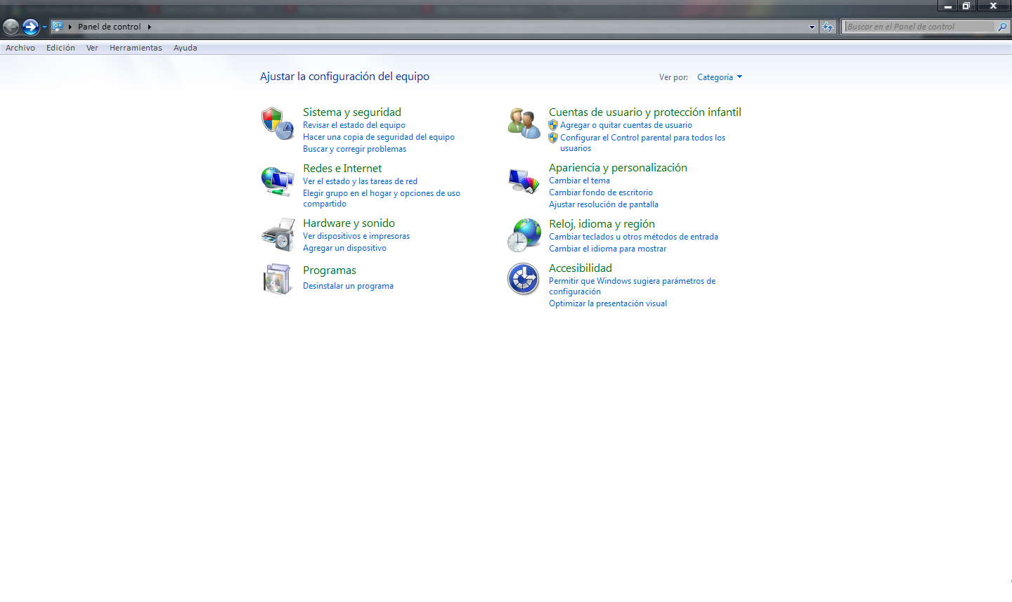 Windows 7 Panel de control