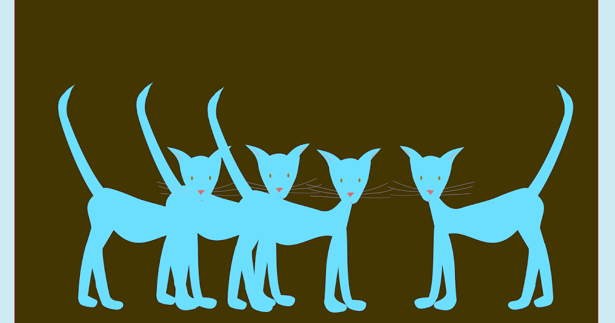 free digital blue cat doodle scrapbooking embellishment - blaue Katzen ...