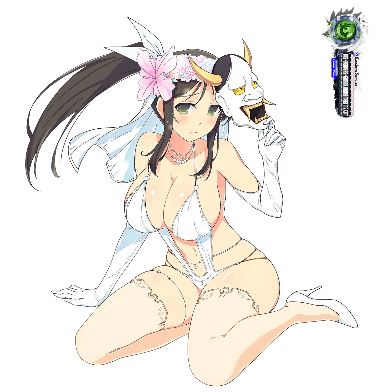 Senran Kagura:Murakumo Hyper Sexy Weeding Bikini Render.