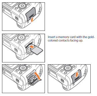 Inserting a memory card