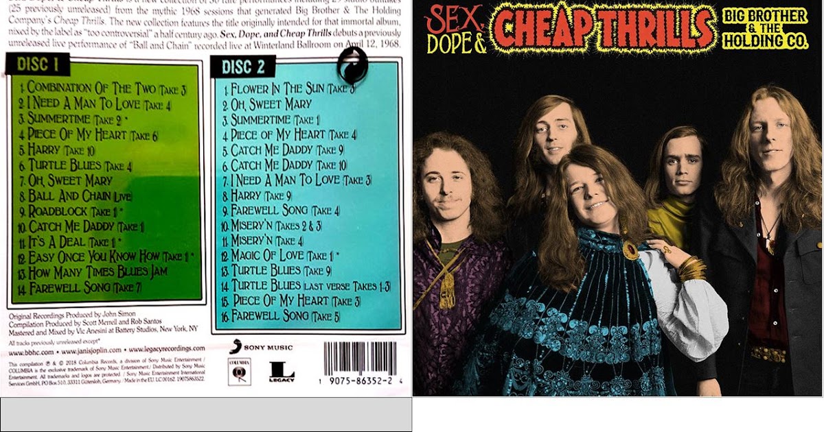 Musicollection Big Brother And The Holding Company And Janis Joplin Sex Dope And Cheap Thrills