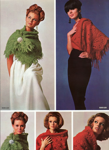 The Vintage Pattern Files: 1960s Free Crochet Pattern - Fluffy Mohair Shawl
