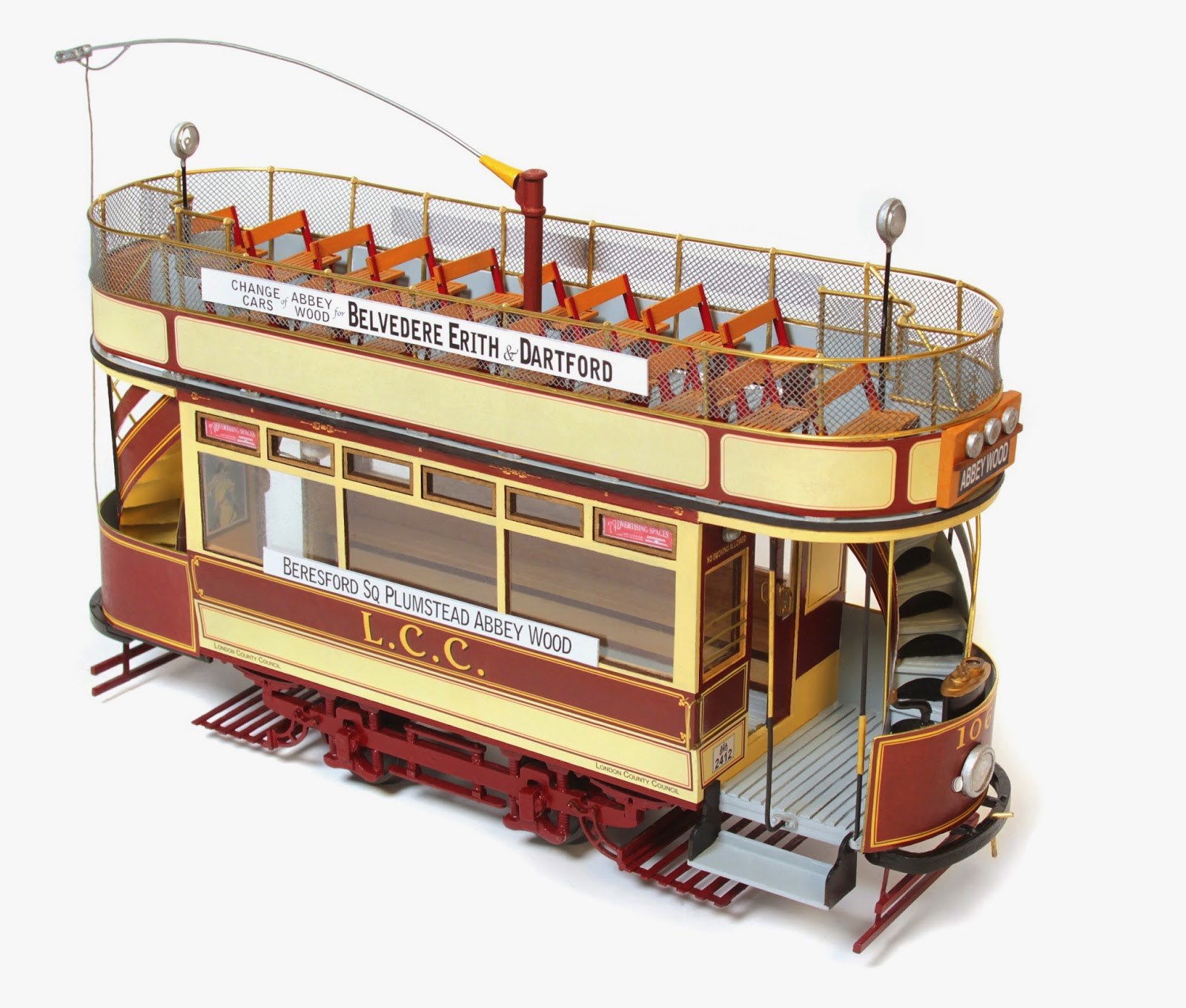 Hobbies Ltd Blog Occre London L.C.C.106 Double Decker Tram Model Kit 53008 Hobbies