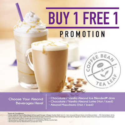 The Coffee Bean & Tea Leaf Malaysia Buy 1 Free 1 Promo