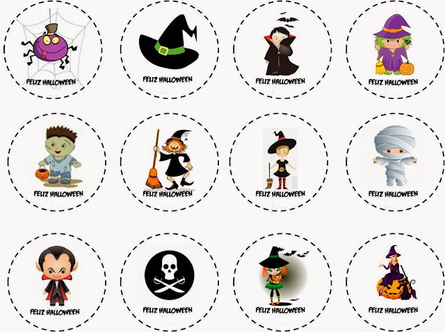 Happy Halloween Free Printable Labels, Stickers or
