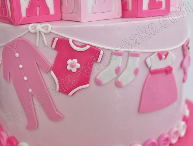 1st Birthday Baby Girl Tier Cake