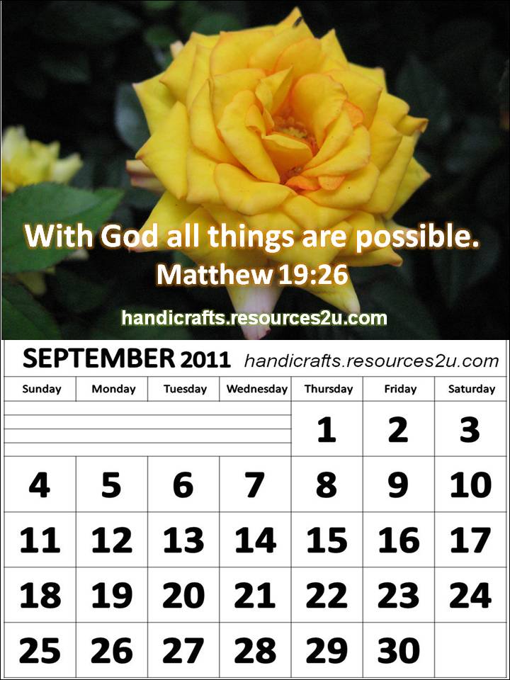 Believers Encouragements Encouraging Christian Calendar 2011 September