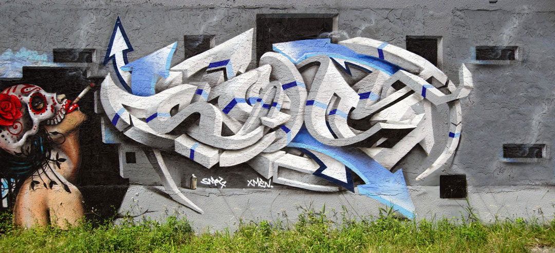 Fonts Graffiti on Wall by Smog One.