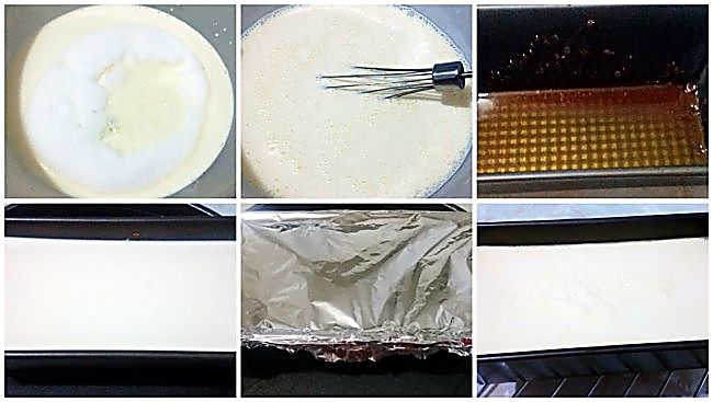 Preparación del flan casero de nata (crema de leche)