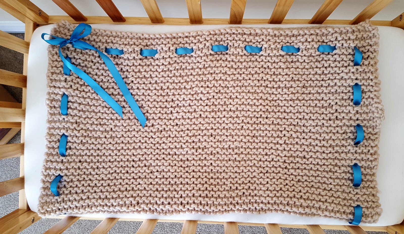 Created to be Awesome Easy Garter Stitch Baby Blanket