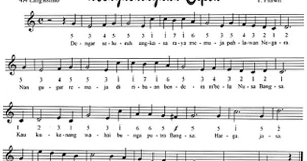 Lirik Lagu (Partitur) MENGHENINGKAN CIPTA Beserta Notasi