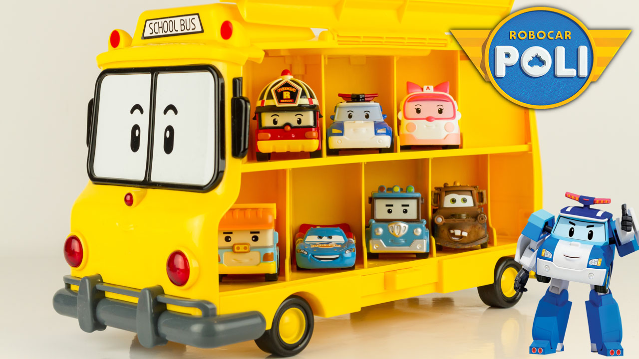 Super Héros Et Compagnie Robocar Poli Totobus Véhicule Rangement 14
