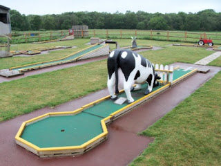 Crazy Golf at the Daisy Made Ice Cream Farm in Skellingthorpe, Lincolnshire.