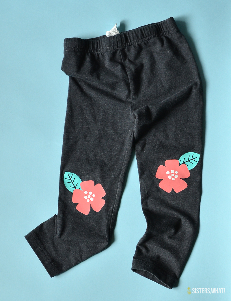 DIY Knee Patches Leggings using Heat Transfer Stretch Vinyl