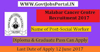 Malabar Cancer Centre Recruitment 2017– Social Worker & Registry Data Entry Operator