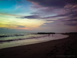 Beautiful Shine Sunset Moment At Batu Bolong Beach, Canggu Village, Badung, Bali, Indonesia