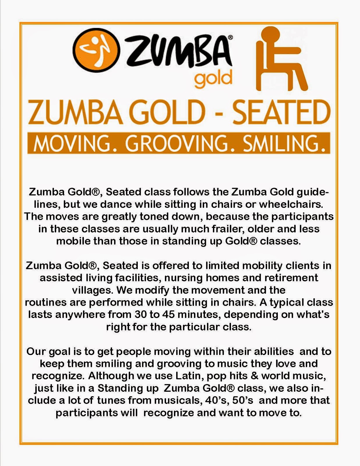 Zumba and Senior Fitness With Maria Zumba Gold® Seated