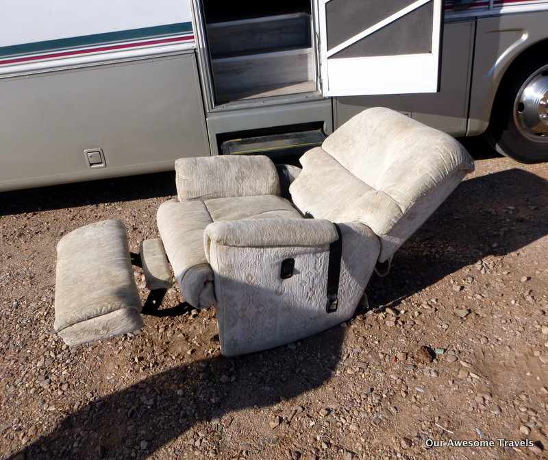 Our Awesome Travels Old recliner gone, new one installed and another