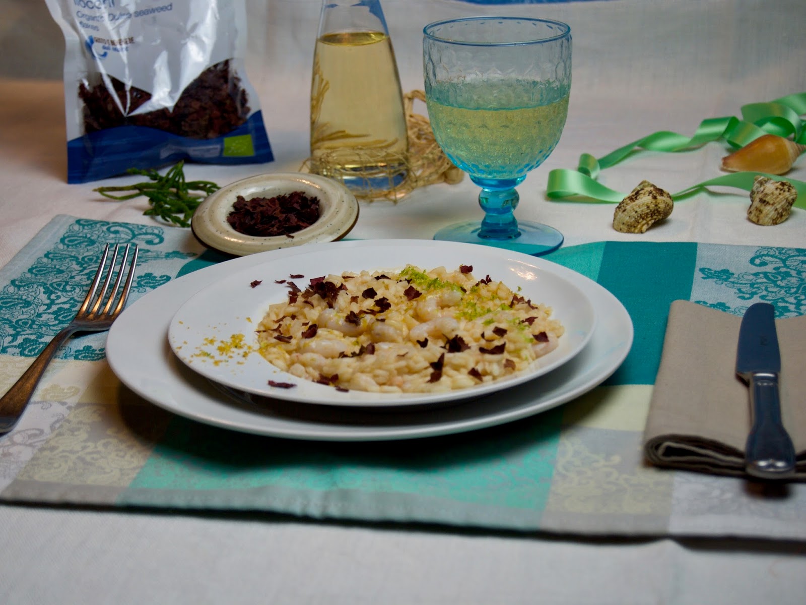 Risotto ai gamberi rosa e alga dulse • Le Farfalle Nello Stomaco
