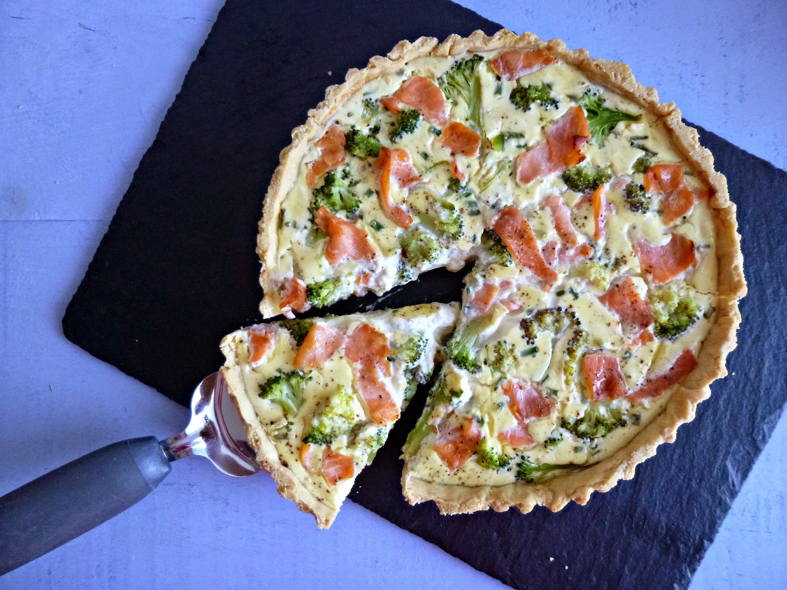 The Spoon and Whisk Smoked Salmon, Broccoli and Cream Cheese Quiche