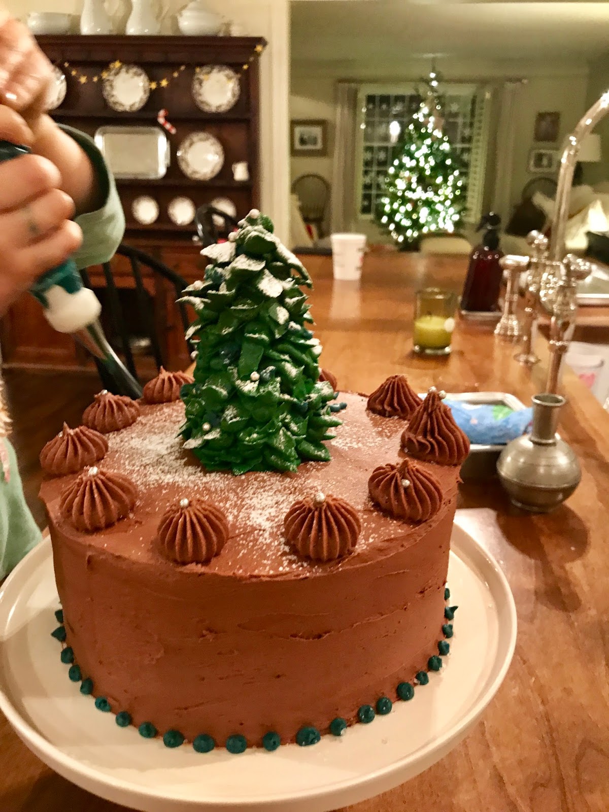 Jenny Steffens Hobick Chocolate Buttercream Christmas Tree Cake