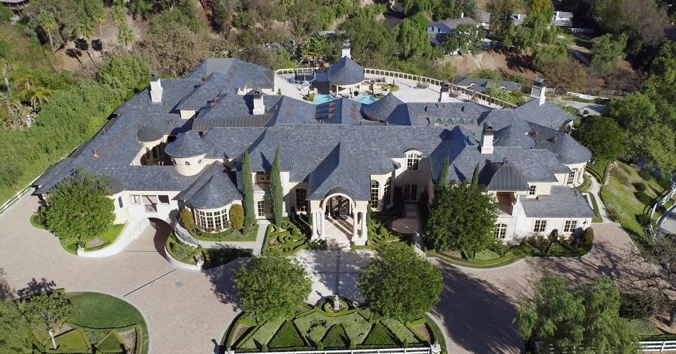 The Hidden Hills mega mansion at 25220 Walker Rd, Calabasas, CA 91302 has 8...