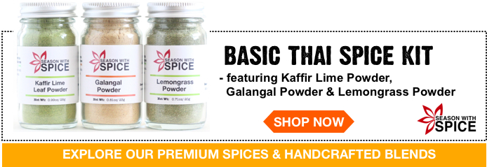 shop lemongrass powder, kaffir lime leaf powder and galangal powder at Season with Spice shop