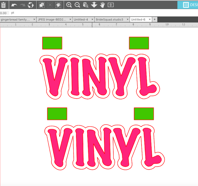 layer vinyl, silhouette studio v4, adhesive vinyl, layering registration marks, Offset