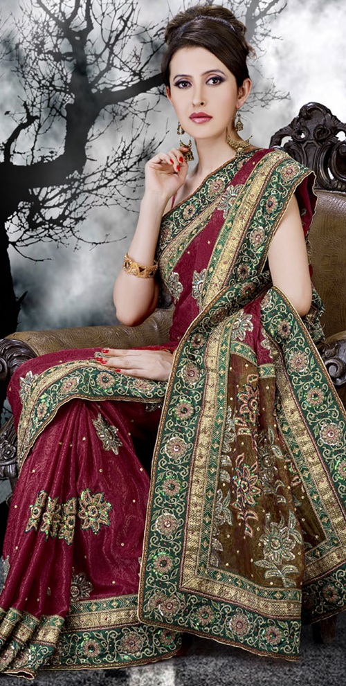 Fashion Trends Reports: Embroidered Wedding Saree Collection | Fancy