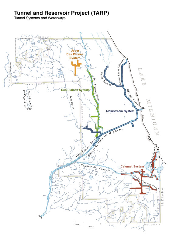 Chicago Deep Tunnel System Map