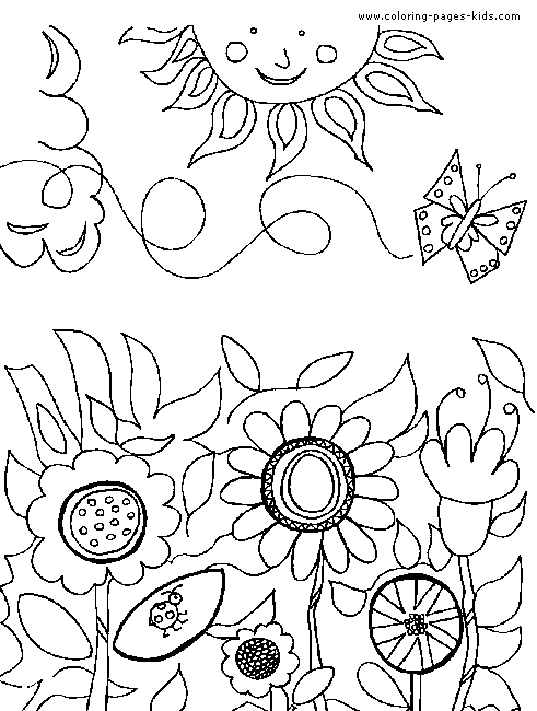 Flower Garden Coloring Pages title=