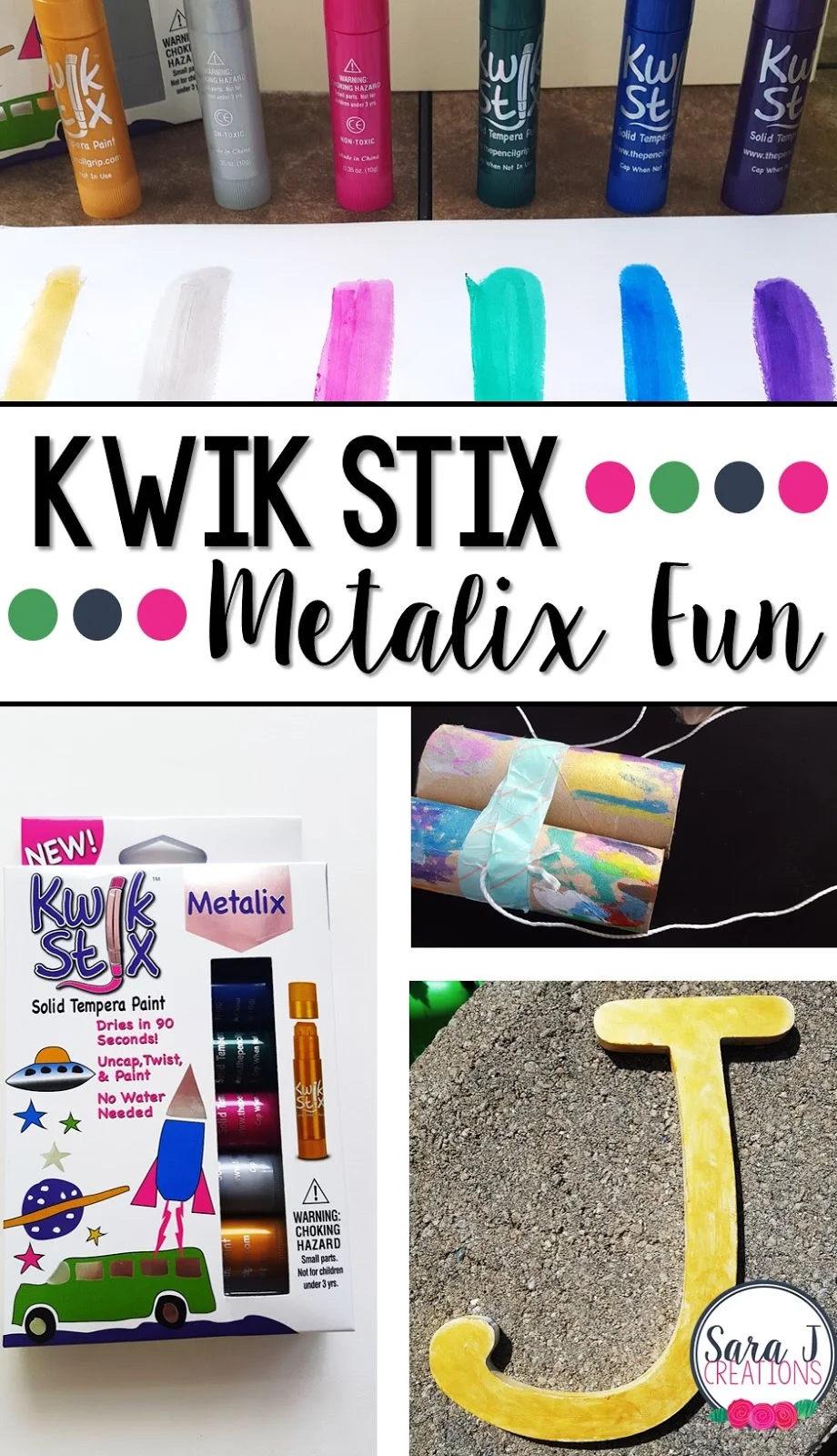 Kwik Stix are the best paint sticks for kids.  They are so easy to use and make art projects mess free.  They now come in metalix which means shimmery goodness!  The gold needs all the heart eyes!  Here's a few ideas for kids's projects and home decor projects with these awesome paint sticks.