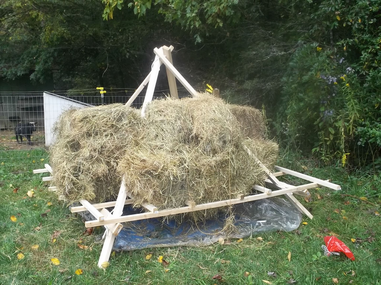Homemade Hay Stack Temporary Hay Storage