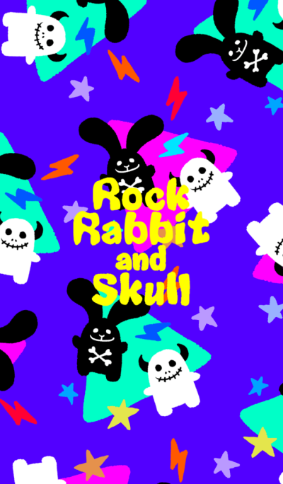 Rock rabbit and skull / retro triangle