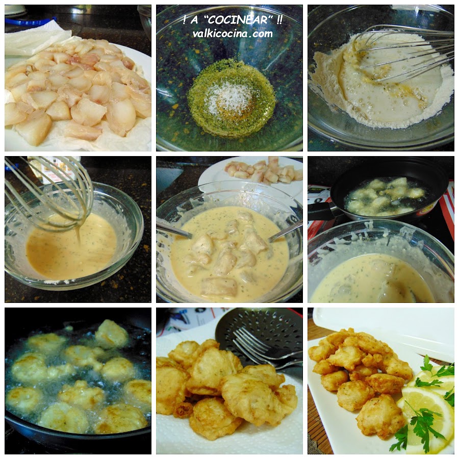 Bocaditos de rape rebozado