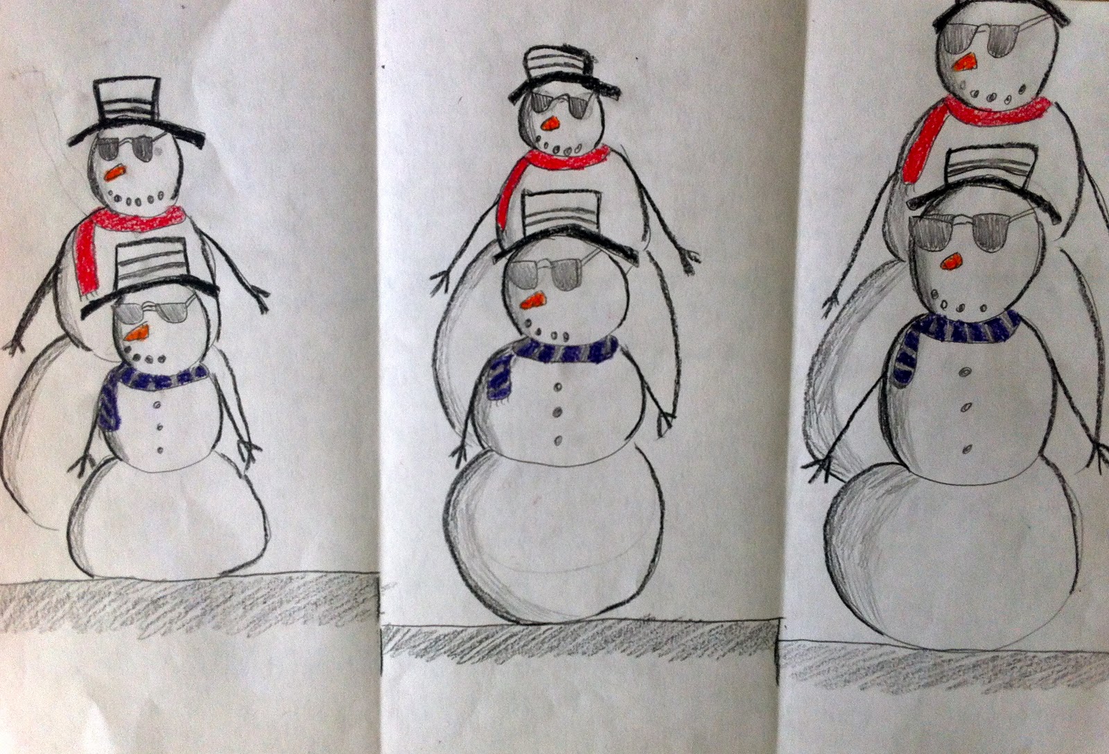 expression-of-imagination-close-closer-closest-snowmen-by-grade-7
