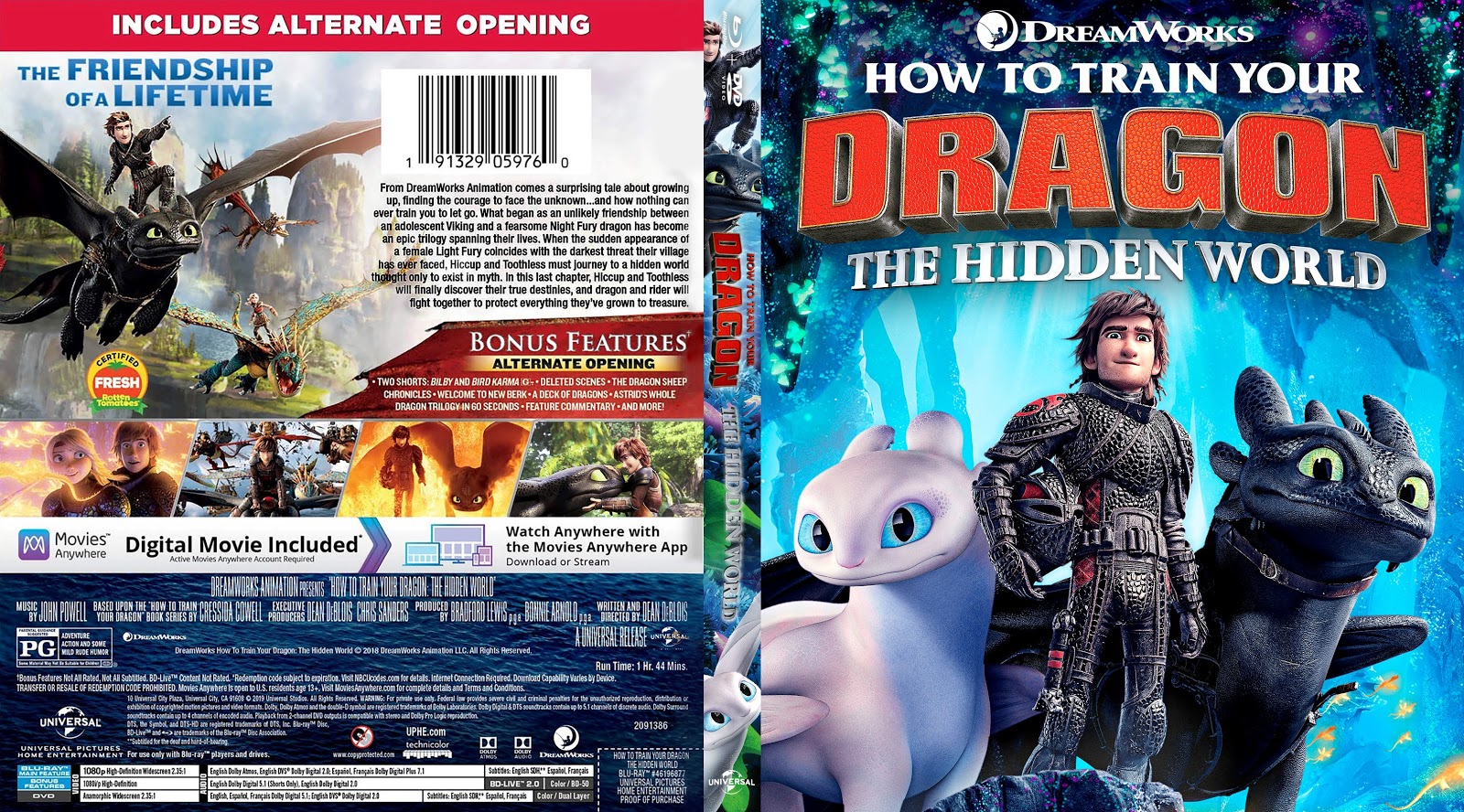 How To Train Your Dragon The Hidden World Bluray Cover Cover