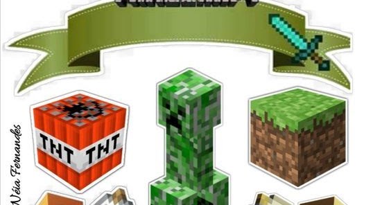 Image of Minecraft Cake Toppers Printable