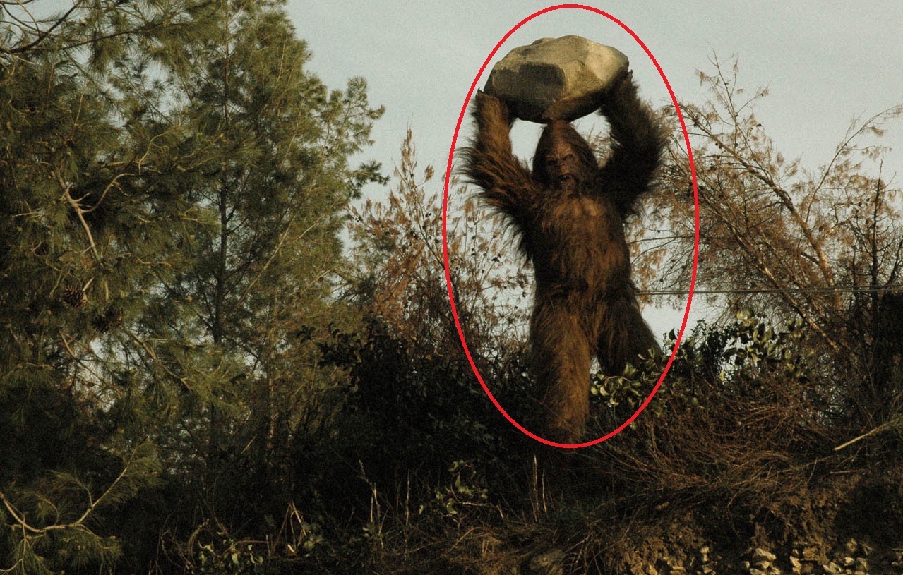 Bigfoot Throws A Boulder At A Car In California.
