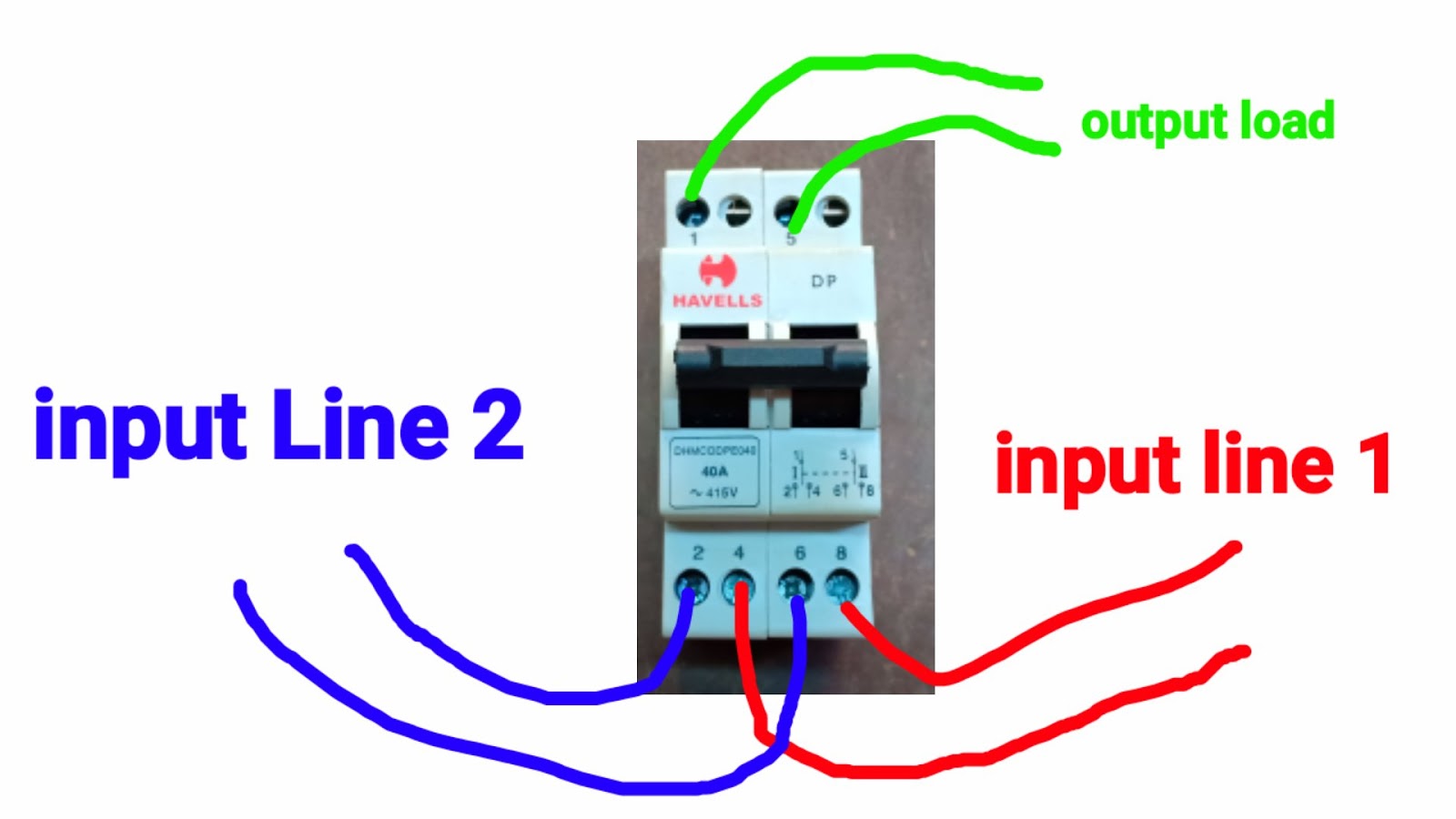 Wiring Mcb Changeover Connection Diagram