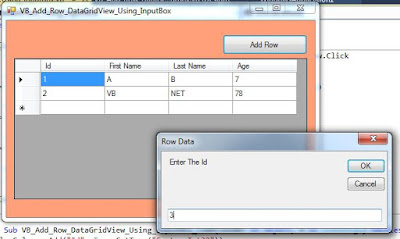 add row to datagridview using inputbox