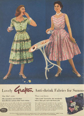 anti-shrink fabric ad from 1957
