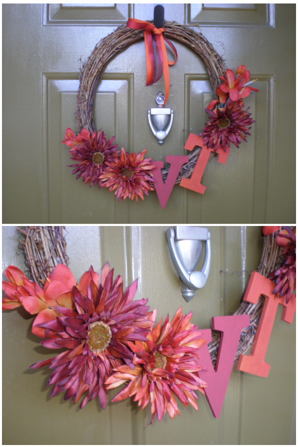 fourteen feet ceilings DIY Changing Wreath from Season to Season