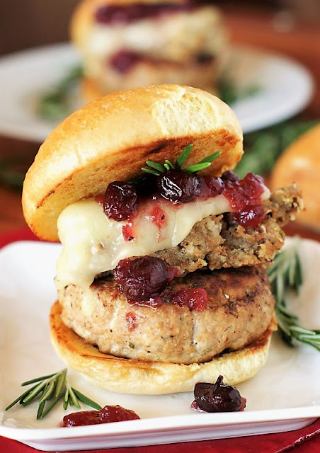 Turkey Burger with Dressing & Cranberry Sauce {aka: Thanksgiving Burger} image