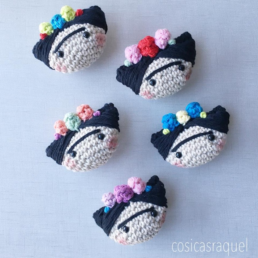 Broche Frida Kahlo Amigurumi